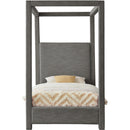 Meridian Emerson Grey Linen Textured Fabric Twin Bed (3 Boxes) IMAGE 3