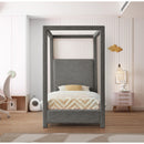  Color_Grey  Size_Twin  -- Emerson Grey Linen Textured Fabric Upholstered Twin Bed IMAGE 4