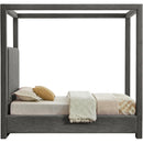 Meridian Emerson Grey Linen Textured Fabric Twin Bed (3 Boxes) IMAGE 5