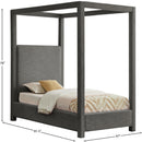 Meridian Emerson Grey Linen Textured Fabric Twin Bed (3 Boxes) IMAGE 8