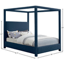 Meridian Emerson Navy Linen Textured Fabric Full Bed (3 Boxes) IMAGE 8