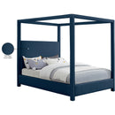  Color_Navy  Size_Full  -- Emerson Navy Linen Textured Fabric Upholstered Full Bed IMAGE 9