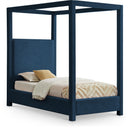  Color_Navy  Size_Twin  -- Emerson Navy Linen Textured Fabric Upholstered Twin Bed IMAGE 1