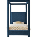 Meridian Emerson Navy Linen Textured Fabric Twin Bed (3 Boxes) IMAGE 3