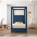  Color_Navy  Size_Twin  -- Emerson Navy Linen Textured Fabric Upholstered Twin Bed IMAGE 4