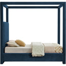  Color_Navy  Size_Twin  -- Emerson Navy Linen Textured Fabric Upholstered Twin Bed IMAGE 5