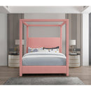 Meridian Emerson Light Pink Linen Textured Fabric Full Bed (3 Boxes) IMAGE 4