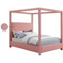  Color_Pink  Size_Full  -- Emerson Pink Linen Textured Fabric Upholstered Full Bed IMAGE 9