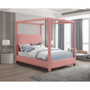  Color_Pink  Size_King  -- Emerson Pink Linen Textured Fabric Upholstered King Bed IMAGE 2
