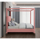  Color_Pink  Size_Queen  -- Emerson Pink Linen Textured Fabric Upholstered Queen Bed IMAGE 5