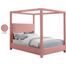 Meridian Emerson Light Pink Linen Textured Fabric Queen Bed (3 Boxes) IMAGE 9