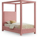 Meridian Emerson Light Pink Linen Textured Fabric Twin Bed (3 Boxes) IMAGE 1