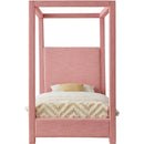  Color_Pink  Size_Twin  -- Emerson Pink Linen Textured Fabric Upholstered Twin Bed IMAGE 3