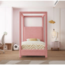  Color_Pink  Size_Twin  -- Emerson Pink Linen Textured Fabric Upholstered Twin Bed IMAGE 4