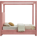  Color_Pink  Size_Twin  -- Emerson Pink Linen Textured Fabric Upholstered Twin Bed IMAGE 5