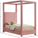  Color_Pink  Size_Twin  -- Emerson Pink Linen Textured Fabric Upholstered Twin Bed IMAGE 8