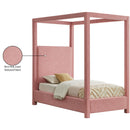  Color_Pink  Size_Twin  -- Emerson Pink Linen Textured Fabric Upholstered Twin Bed IMAGE 9