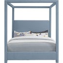 Meridian Emerson Sky Blue Linen Textured Fabric Full Bed (3 Boxes) IMAGE 3