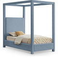  Color_Sky Blue Size_Twin -- Emerson Sky Blue Linen Textured Fabric Upholstered Twin Bed IMAGE 1