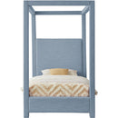  Color_Sky Blue  Size_Twin  -- Emerson Sky Blue Linen Textured Fabric Upholstered Twin Bed IMAGE 3