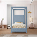  Color_Sky Blue  Size_Twin  -- Emerson Sky Blue Linen Textured Fabric Upholstered Twin Bed IMAGE 4