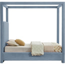  Color_Sky Blue  Size_Twin  -- Emerson Sky Blue Linen Textured Fabric Upholstered Twin Bed IMAGE 5