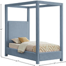  Color_Sky Blue  Size_Twin  -- Emerson Sky Blue Linen Textured Fabric Upholstered Twin Bed IMAGE 8