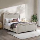  Color_Beige  Size_King  -- Gavin Beige Chenille Fabric Upholstered King Bed IMAGE 2