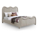  Color_Beige  Size_Queen  -- Gavin Beige Chenille Fabric Upholstered Queen Bed IMAGE 1