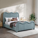 Meridian Gavin Blue Chenille Fabric King Bed (3 Boxes) IMAGE 2