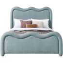 Color_Blue  Size_Queen  -- Gavin Blue Chenille Fabric Upholstered Queen Bed IMAGE 3