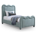  Color_Blue Size_Twin -- Gavin Blue Chenille Fabric Upholstered Twin Bed IMAGE 1