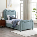  Color_Blue  Size_Twin  -- Gavin Blue Chenille Fabric Upholstered Twin Bed IMAGE 2