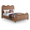  Color_Cognac  Size_Full  -- Gavin Cognac Chenille Fabric Upholstered Full Bed IMAGE 1