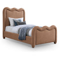  Color_Cognac Size_Twin -- Gavin Cognac Chenille Fabric Upholstered Twin Bed IMAGE 1