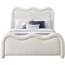  Color_Cream  Size_King  -- Gavin Cream Chenille Fabric Upholstered King Bed IMAGE 3