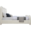  Color_Cream  Size_King  -- Gavin Cream Chenille Fabric Upholstered King Bed IMAGE 4