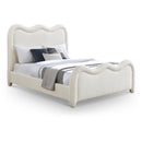  Color_Cream  Size_Queen  -- Gavin Cream Chenille Fabric Upholstered Queen Bed IMAGE 1