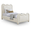  Color_Cream Size_Twin -- Gavin Cream Chenille Fabric Upholstered Twin Bed IMAGE 1
