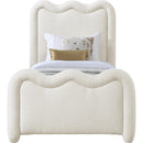  Color_Cream  Size_Twin  -- Gavin Cream Chenille Fabric Upholstered Twin Bed IMAGE 3