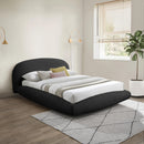  Color_Black  Size_Queen  -- Genesis Black Teddy Fabric Upholstered Floating Queen Bed IMAGE 2