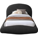  Color_Black  Size_Twin  -- Genesis Black Teddy Fabric Upholstered Floating Twin Bed IMAGE 3