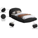  Color_Black  Size_Twin  -- Genesis Black Teddy Fabric Upholstered Floating Twin Bed IMAGE 7