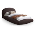  Color_Brown Size_Twin -- Genesis Brown Teddy Fabric Upholstered Floating Twin Bed IMAGE 1