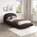 Meridian Genesis Brown Teddy Fabric Twin Bed (3 Boxes) IMAGE 2