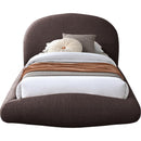  Color_Brown  Size_Twin  -- Genesis Brown Teddy Fabric Upholstered Floating Twin Bed IMAGE 3