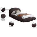  Color_Brown  Size_Twin  -- Genesis Brown Teddy Fabric Upholstered Floating Twin Bed IMAGE 7