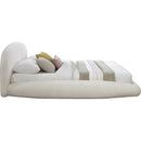  Color_Cream  Size_Full  -- Genesis Cream Teddy Fabric Upholstered Floating Full Bed IMAGE 4