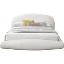 Color_Cream  Size_King  -- Genesis Cream Teddy Fabric Upholstered Floating King Bed IMAGE 3