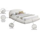  Color_Cream  Size_King  -- Genesis Cream Teddy Fabric Upholstered Floating King Bed IMAGE 7